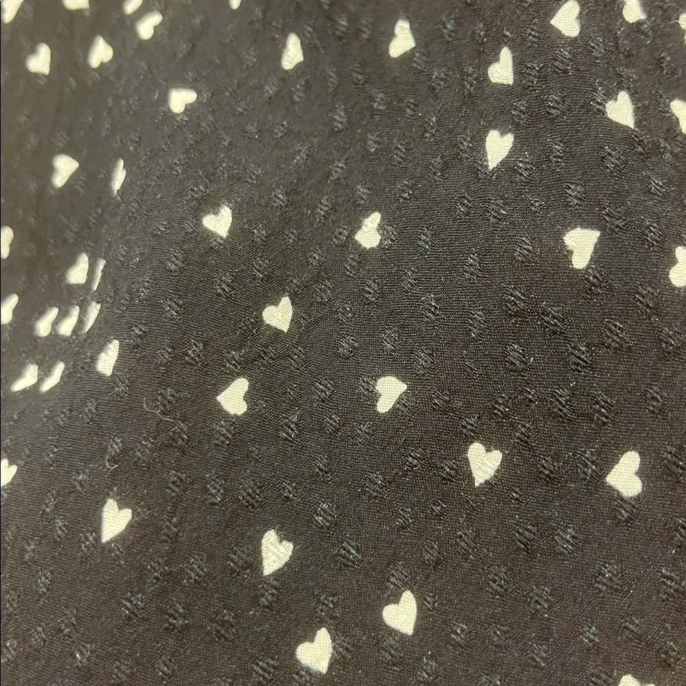 Anthropologie Black and White Heart Pattern Empire Waist Dress - Picture 7 of 16